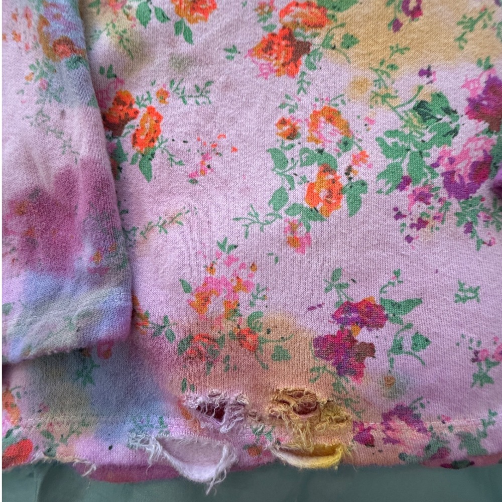 Magnolia Pearl RARE Songbird Floral Sweatshirt Purple Tie Dye Bird Distressed - Picture 16 of 16